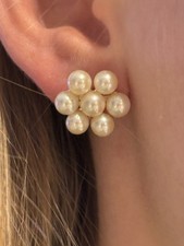 Stunning Repurposed Mikimoto Pearls In A Royal Setting, Silver, 12 5.2 & 5.3mm picture