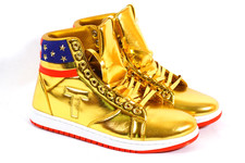Trump Sneakers Donald Trump Never Surrender Gold Patriotic Sneakers US Sz 9.5 picture