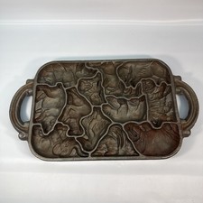 Vintage 1984 Cast Iron Animal Puzzle Mold Classic Gourmet John Wright USA picture