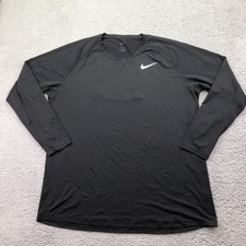 Nike Shirt Mens 3XL Black Long Sleeve Dri-FIT Running Top Athletic Performance picture