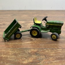 Vintage 1960's 70's Ertl John Deere 140 Lawn Garden Tractor W/ Dump Cart 1:16 picture