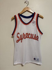 Vintage 90s Syracuse Orange White Champion Basketball Jersey Size 36 Made In USA picture