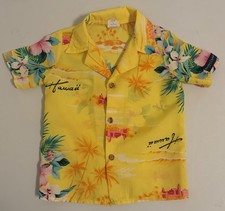 Kid’s 1970’s Rodeo Drive California Yellow Hawaiian Shirt - Aloha Vintage Hawaii picture