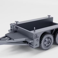 28mm-Resin Printed M7 Trailer Tandem axle (2-ton, 4 wheeled) (US, WW2) picture