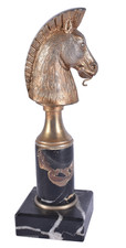 19TH C FRENCH GRAND TOUR BRONZE TROJAN HORSE WATCH HOLDER PORTORO MARBLE picture