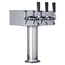 Kegco TTOW-3F-SS Polished Stainless Steel T-Style 3 Tap Draft Beer Tower picture