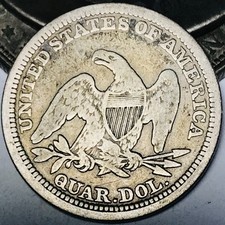 1858 Seated Liberty Quarter 25C Ungraded 90% Silver US Coin CC31791 picture