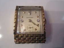 VINTAGE MOHAWK TANK WATCH WITH DIAMONDS - WIND UP - 10K RGP - BBA-28 picture