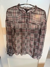 Plaid Long-Sleeve Button-Up M Blouse - Express                             31-14 picture
