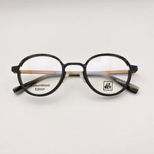 J.F. REY JF2980 0844 Carbon Wood Dark Mahogany & Gunmetal Round Eyeglasses 47mm picture
