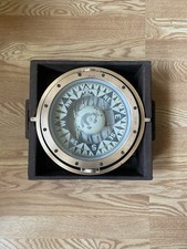 Antique E.S. Ritchie Boston Ship Binnacle Compass Brass Wood Nautical Maritime picture