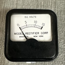 Vintage Model Rectifier D.C. Voltmeter 0-15 Volts Amperes Meter  picture