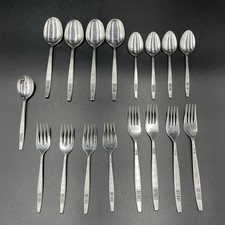 Vintage MADERIA Stainless Flatware 17 Pcs Forks Spoons MCM Japan Multiple Availa picture