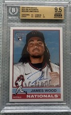 2025 Topps Heritage Real One RC Autographs James Wood #ROA-JWO BGS 9.5/AUTO 10 picture