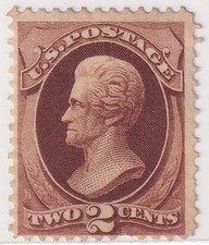 USA 1870 2c Andrew Jackson Red Brown Unused No Gum Possible Scott 146 picture