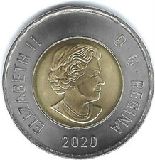 2020 Canadian Brilliant Uncirculated First Strike $2 Tonnie coin picture
