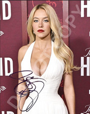 Sydney Sweeney Autographed 8x10 Signed Reprint Photo Busty White Dress Auto picture