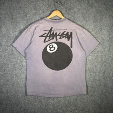 Vintage Stussy Shirt Mens XL Purple 90s 8 Ball Eight Faded Skate Surf Rare Tribe picture