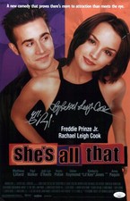 She's All That 11x17 Photo Poster Cast x2  Signed Cook, Prinze Jr JSA Cert Auto picture