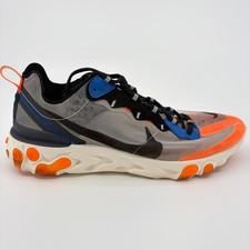 Nike React Element 87 Mens Size 9.5 Gray Orange Athletic Running Shoes Sneakers picture
