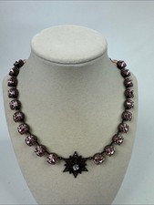 Sabika Rose Pink Crystal Starburst Necklace Sparkle Adjustable NEW Rare picture