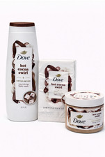 Dove Hot Cocoa Swirl Holiday Bundle Body Wash Scrub Soap Set NEW picture