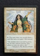 MTG - Words of Worship - Onslaught - Moderate Play - Rare #61 Non Foil picture