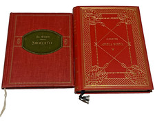 Lot of 2 Vintage Antique German Language Books 1916 1918 Red Gold Decorative picture
