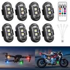 8 LED Wireless RGB Strobe Lights Kit with Remote Control & USB Recharge (8 Pods) picture