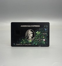 AMEX Black Floral Metal Card 1:1-Custom AMEX Floral Metal Card-American Express picture