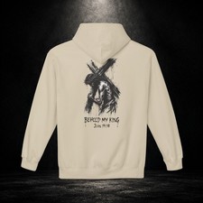 Behold My King Hoodie John 19:14 Jesus Carrying Cross Christian Sweatshirt picture