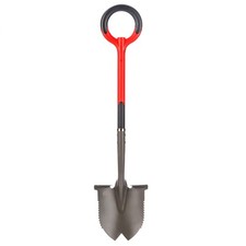 Round Head Digging Shovel for Landscaping & Gardening - Root Slayer Tool, Red picture