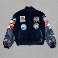 Vintage USS John F. Kennedy CV-67 Persian Gulf Cruise Varsity Jacket XL Black US picture
