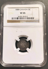 1888 Canada 5C Silver 0.925 NGC VF35 Obverse 2 KM#2 Five Cents picture
