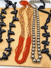 Vintage Southwestern Native American Necklace Lot- Heishi, Navajo Pearls & More picture