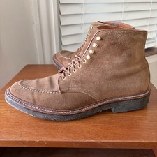 RARE - HANDSEWN TOE | ALDEN x DRAKES 10D SNUFF SUEDE U TIP INDY BOOTS 10 D picture