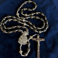 Vintage Italian Hand Carved Jumbo Rosary picture
