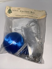 RARE Cracker Box Solitaire Beaded Sequined Christmas Ornament Kit Blue picture