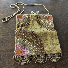 ANTIQUE ART DECO BEADED HAND BAG -1940’s picture