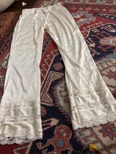 VTG 60s 70s  Slip Pants Slip lace Antron Nylon Silky Pajama ivory medium picture
