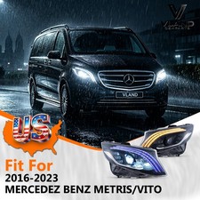 Pair VLAND LED Headlights For 2016-2023 Mercedez Benz Metris/Vito Maybach Style picture