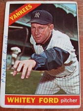 1966 Topps #160 Whitey Ford New York Yankees Baseball Card POOR FILLER  picture