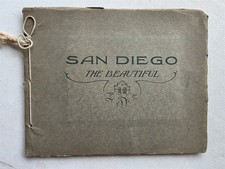 San Diego The Beautiful, Antique Book Portfolio of 18 Color Photos c 1920 picture