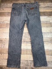 Wrangler Retro Slim Straight Western Cowboy Dark Blue Jeans Mens Size 36x32 picture