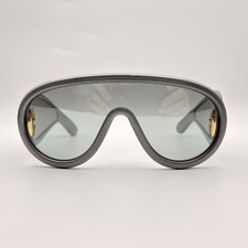 Loewe LW40108I 05X Metallic Gray Shield Anagram Sunglasses Green Lens NEW picture