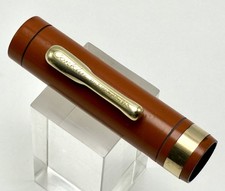 Vintage Conklin Endura Orange Fountain Pen Cap Blue Stripe Standard Nice Cond picture