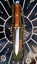 GORGEOUS JOHN EK KNIFE MODEL 4 WOOD 80S DAGGER  picture