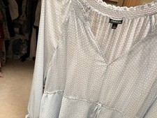 Torrid Light Blue Chiffon Tiered Long Sleeve Blouse Size 3X picture
