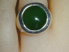 MODERNIST~ RARE-DESIGNER- FARIS BAMINI STERLING SILVER JADE RING- SIZE 4 1/2 picture