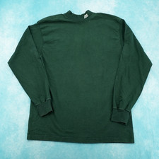 Vintage Mizuno Mock Neck Long Sleeve T Shirt Dark Green Athletic Logo picture